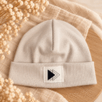RIB Beanie *new* - Beige | mit Patch nach Wahl - Baby, Kinder, Erwachsene