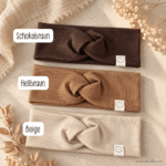 RIB - Schokobraun | Hellbraun | Beige - Handgemachte Stirnbänder, Twist & Scruncies – Accessoires für Babys, Kinder & Damen – Bild 2